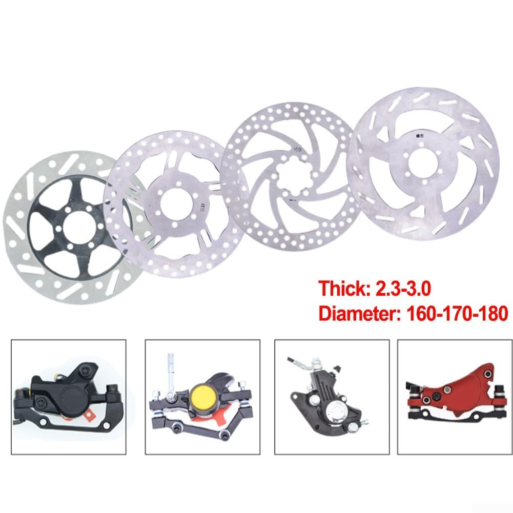 Rotore del freno a disco per bicicletta, 180 mm, 203 mm, con 6 bulloni da 3 mm, ispessito, per bici elettriche e moto elettriche (203 mm, 3,0 mm)