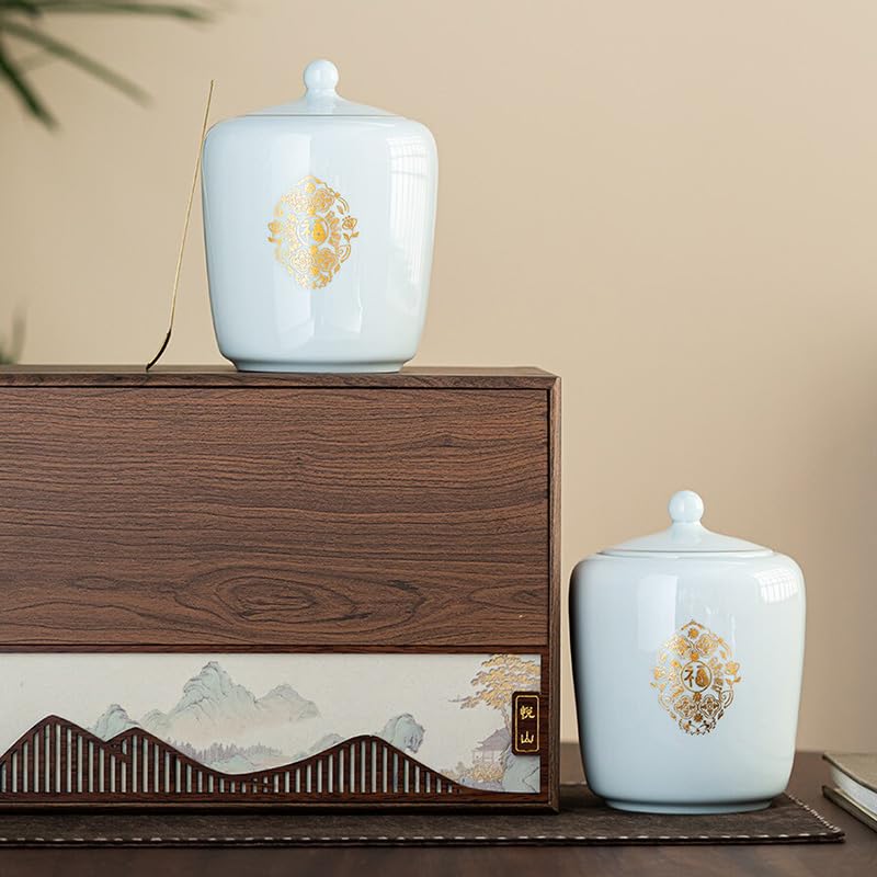 Pojemnik na herbatę, zestaw do herbaty ceramiczna puszka na herbatę chińska puszka na herbatę czarna herbata zielona herbata biała herbata Pu'er puszka do przechowywania herbaty słoik do przechowywani