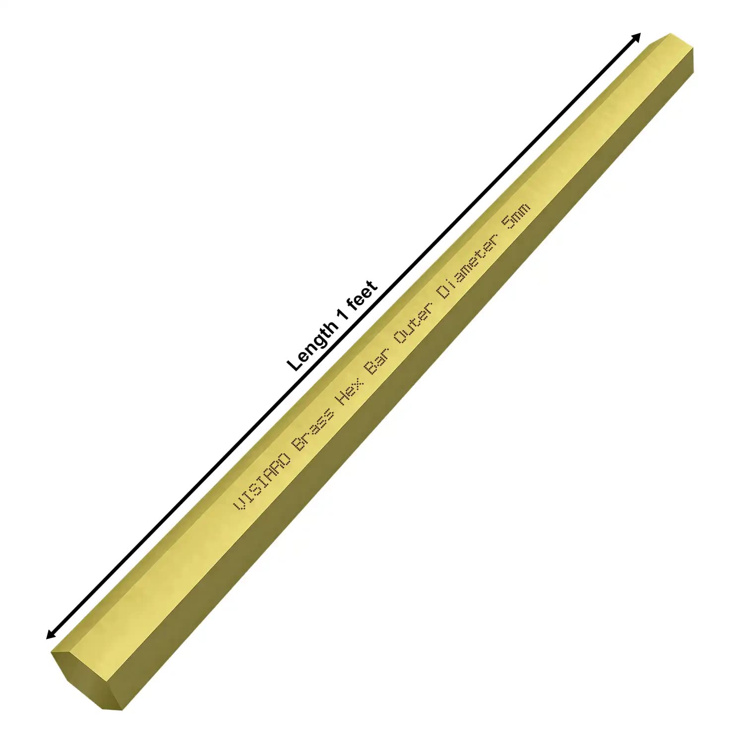 Visiaro Hard Brass Hex Bar, 1ft, Outer Dia 5 mm, Pack of 1 2
