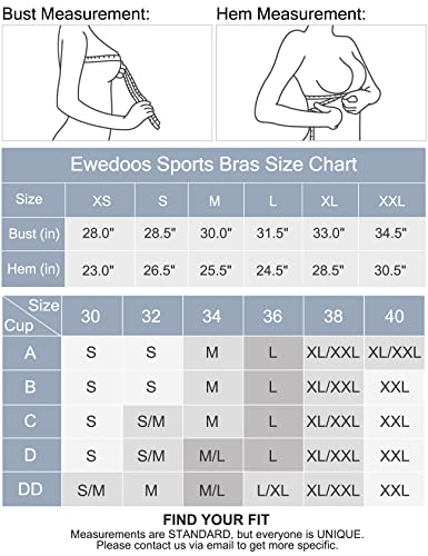 Ewedoos High Impact Sports Bras For Women Adjustable Padded Strappy Sports Bra Supportive Workout Bras For Yoga Running Black #TOP5
