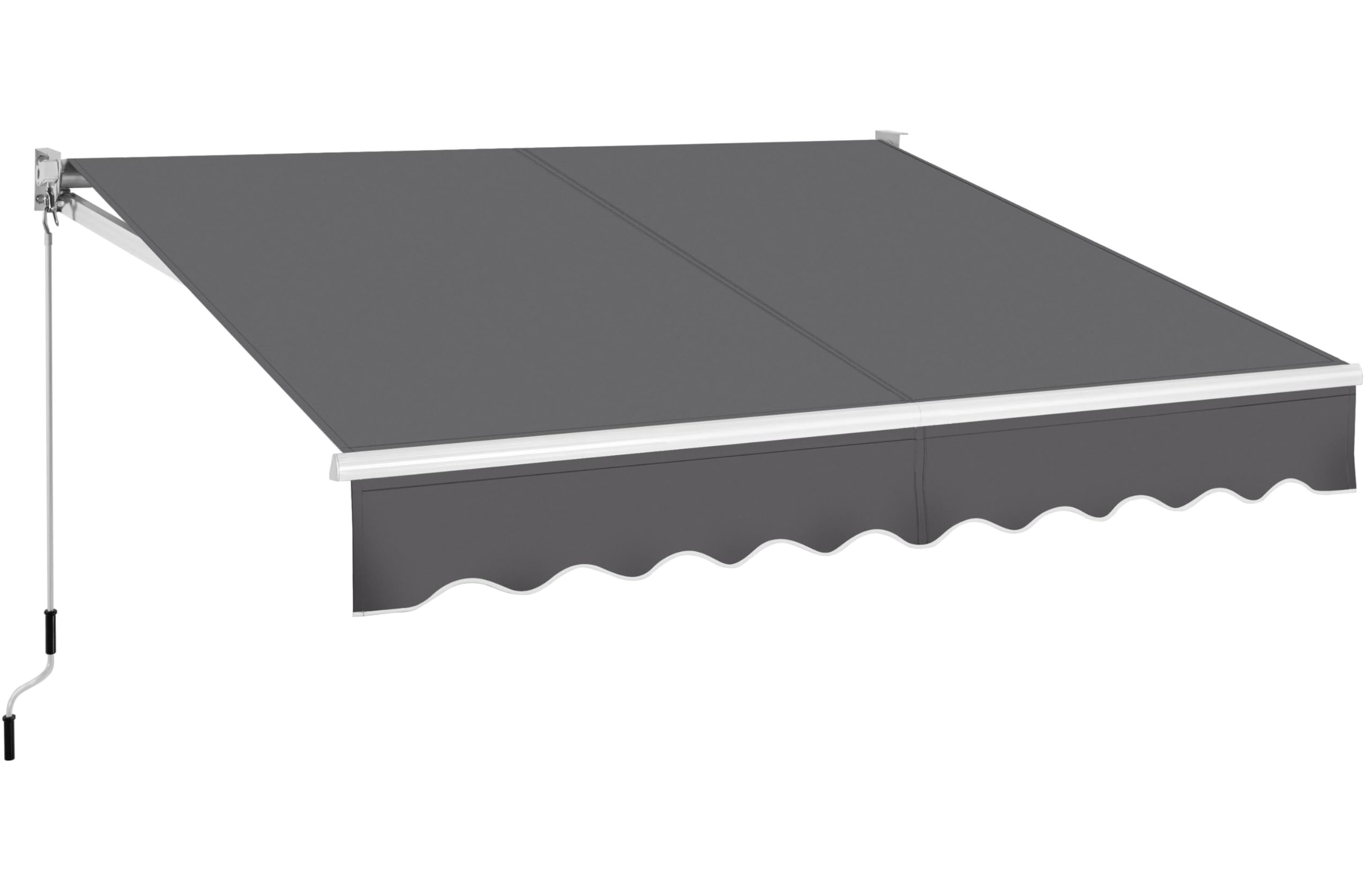 Yaheetech Toldo Manual Retráctil 250x200cm con Manivela de Aluminio de Pared o Techo con Protección Solar UV50+ para Jardín Terraza Exterior Gris Oscuro