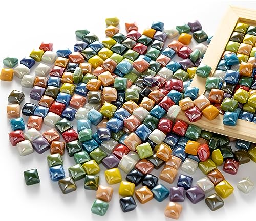 Lanyani 1.7 Pounds/350 Pieces Vibrant Glass Mosaic Tiles