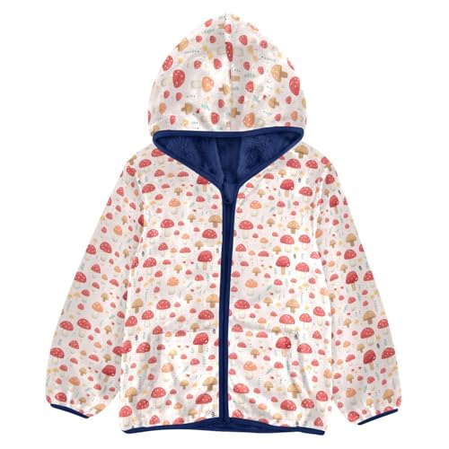 Mushroom Boys Fleece Coat,Children's Zip-Up Hoodie Jacket,Baby Warm Fashion Outerwear 3-10T,A113287