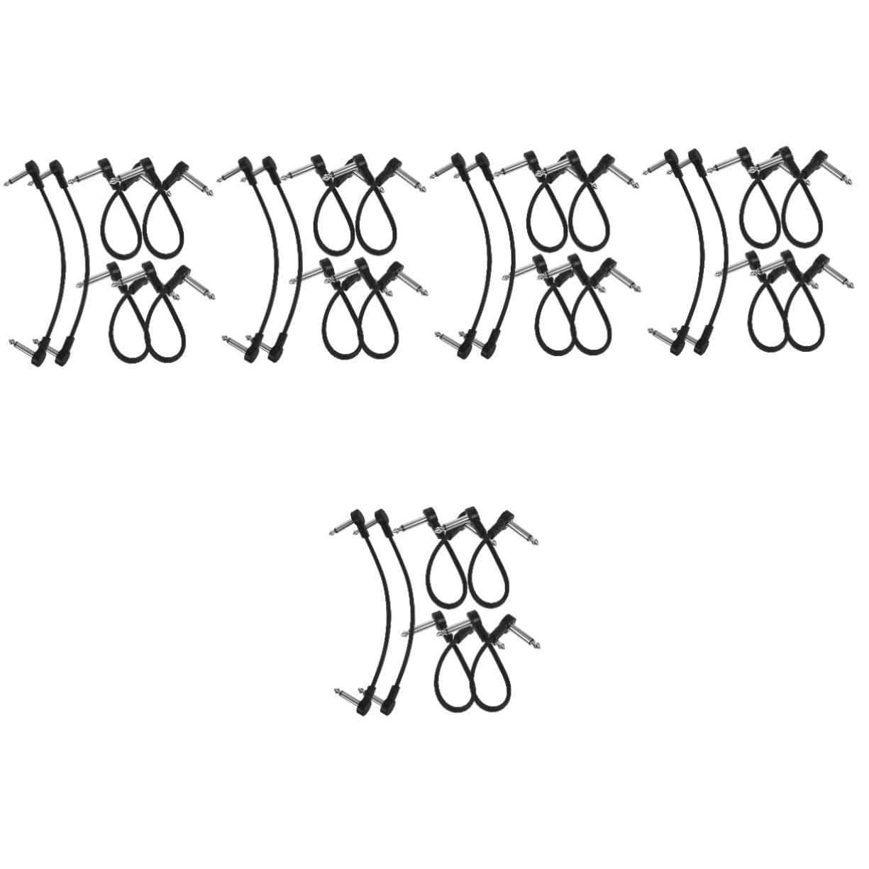 YARNOW 5 Set Filo Per Chitarra Cavo Di Chitarra Intrecciato Arrotolato Effetto Tappo Isolato Cavo Patch Per Strumento Cavi Di Collegamento Del Pedale Rame Privo Di Nero 6 Pezzi*5