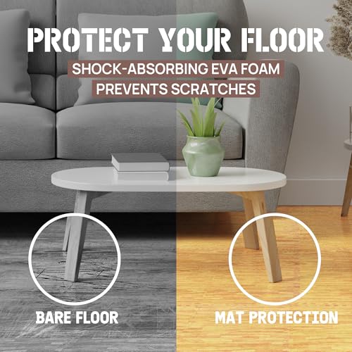 Image of Yes4All EVA Interlocking Mats, Puzzle Floor Tiles, Foam Floor Padding with Border for Furniture, Home Space, Living Room, Garage 11,22,32 SQFT