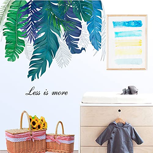 Groene planten muur sticker, grote bladeren groene muur stickers, verwisselbare aquarel Wall Art decor, decoratie voor… - Afbeelding 7