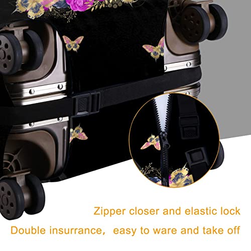 Image of Travel Suitcase Protector African American Girl Elastic Protective Washable Luggage Cover With Concealed Zipper Suitable For 18-32 Inch, Color-4-6, L (for 25--28 inch luggage)