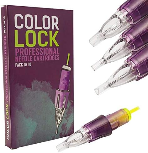 One Box of 10 Diamond Tip Cartridge Tattoo Needles by Color Lock — 8 Super Liner