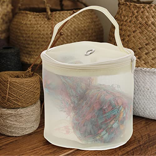 Image of Ciieeo Yarn Storage Bag 5.51 Inch Portable Mesh Tote for Knitting and Crochet with Ventilated Design Tangle-Free Yarn Carrier and Organizer for Craft Projects