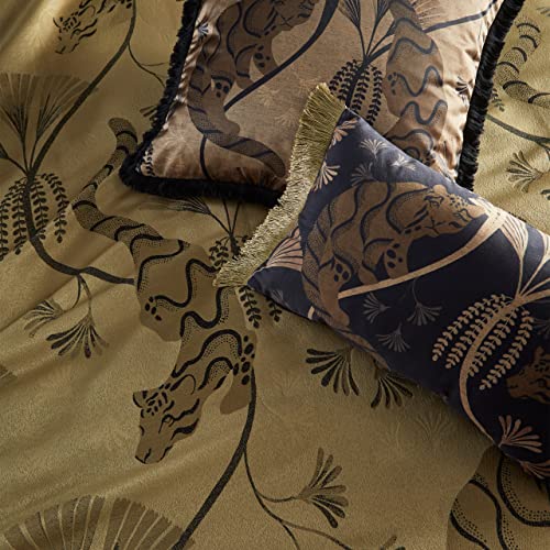 Paoletti Moondusk Jacquard Duvet Cover Set, Gold, Super King - Image 4