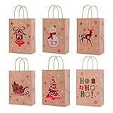 SUNCOLOR 24 Pack Small Christmas Gift Bags With Handle