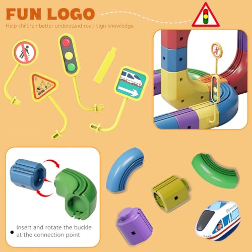 image for Xuvidem Magical Track Car Toys,Flexible Car Track Magical Train Set,DI