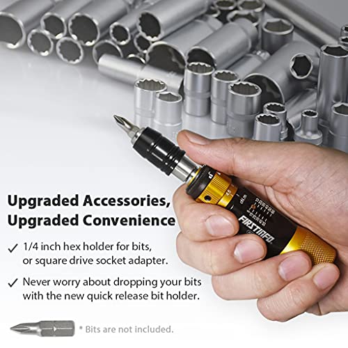 Image of FIRSTINFO H5177 Ultra Precision Certified Torque Limiting Screwdriver 5-60 cNm (0.05-0.6 Nm), 1 /4 Inch Universal Hex Quick Release Bit Holder