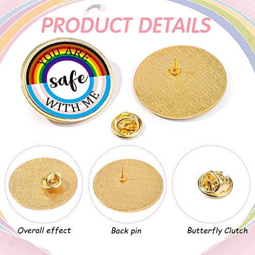 Junkin You Are Safe with Me Enamel Pins Rainbow Lapel Pride Pins LGBTQ Supports Badge Cute Brooch for Nurse Doctor Student Collar Clothing Backpack Bag Hat Decoration3