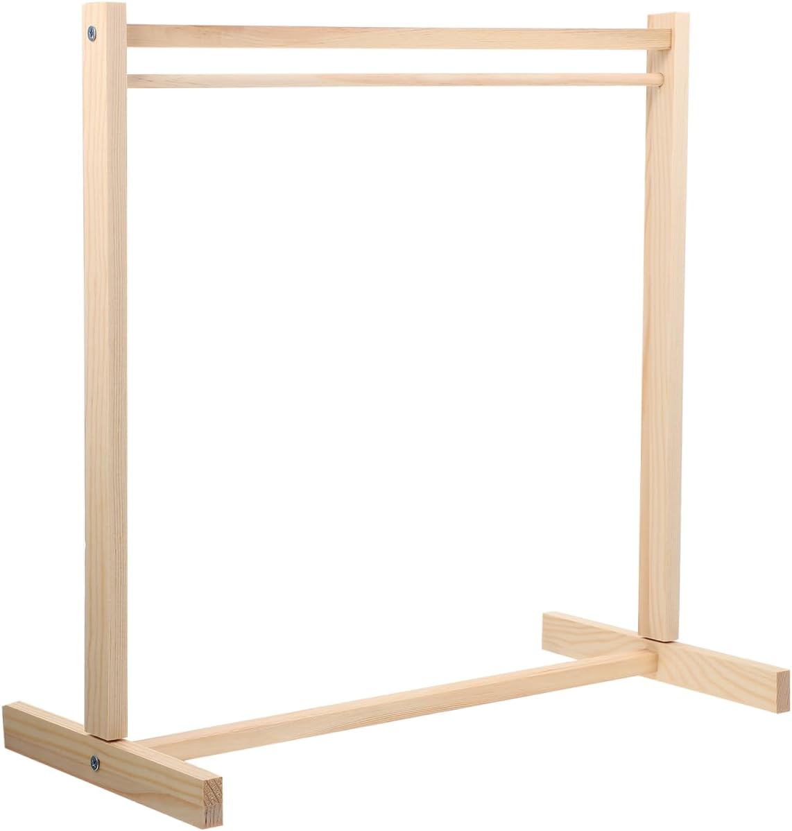 Kisangel Wooden Doll Clothes Rack, 15.74inch Dollhouse Doll Clothes Hanger, Mini Coat Dress Rack Storage Shelf for Furniture Organizer 40cm