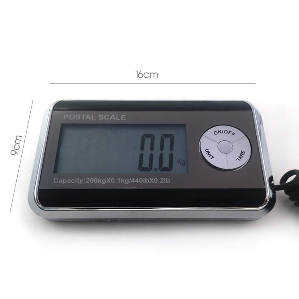 Báscula de plataforma de pesaje eléctrica digital de gran capacidad para servicio postal, industrial, comercial, tienda, cocina, paquetes de cartas, básculas de equipaje, plata, 100 kg, 220 lb (color