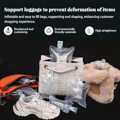 FuYelng 200 Stück Luftpolsterkissen mit Luftpumpe, 15 x 10 cm Luftkissen Füllmaterial Paket Stoßdämpfendes Luftpolster Verdicktes Füllmaterial Pakete, für Transport Von Elektronikprodukten Schmuck