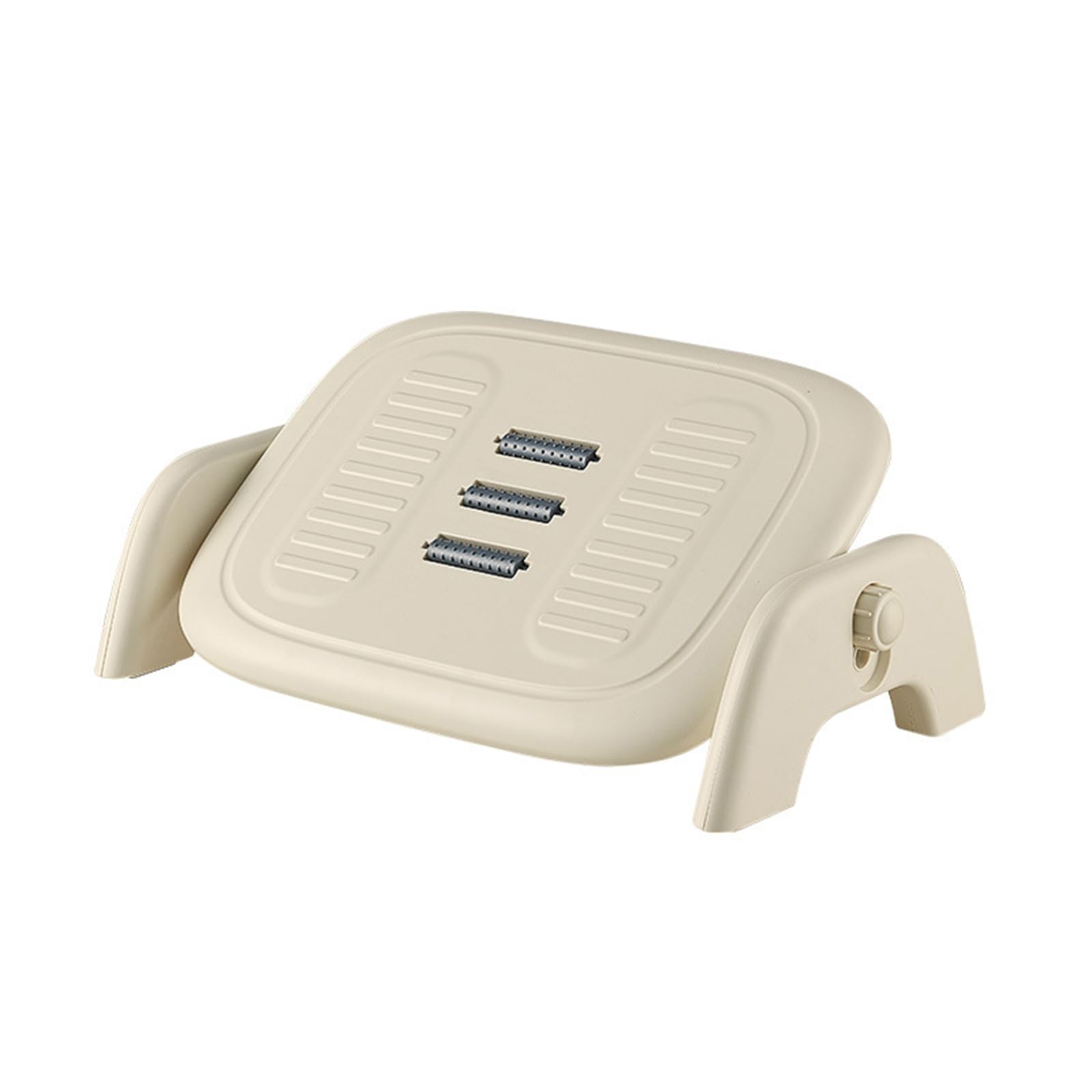 Poggiapiedi regolabile per posto di lavoro - Poggiapiedi ergonomico in ABS + PP, 50 x 30 x 14 cm in 4 colori - Per un maggiore comfort in ufficio e in casa (bianco crema)