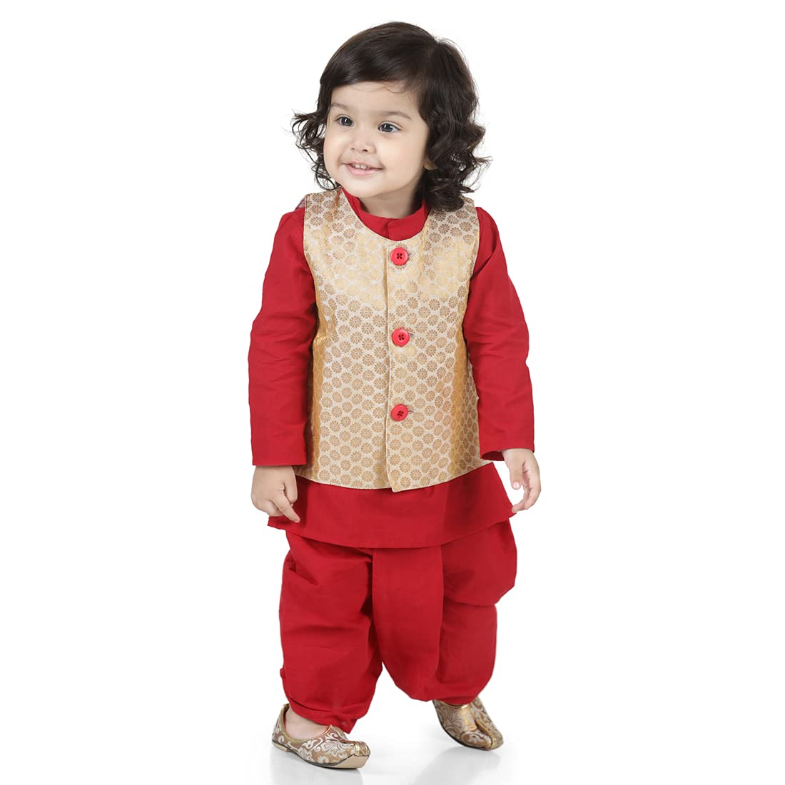 BownBeeBoys Cotton Dhoti Kurta with Jacket Sets