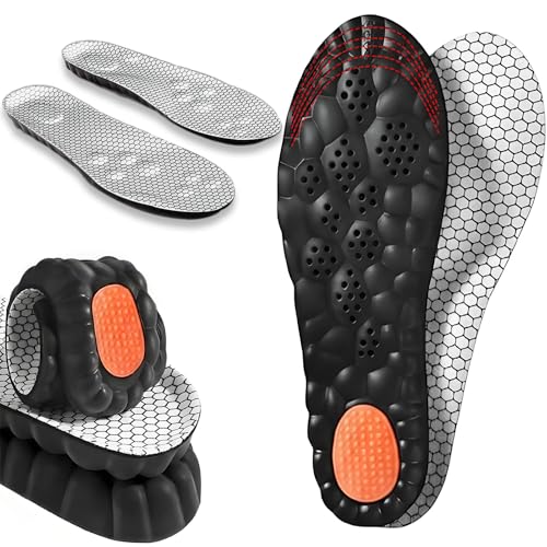 Image of 4D Cloud Steppers Insoles for Men and Women, Work Boot Cushioning Inserts | Memory Foam Super Soft Anti-Fatigue, Shock Absorption, Massage Relief Foot Pain, Arch Support (White M11-11.5 /W12-12.5)