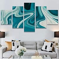 SIGNWIN 5 Panel Canvas Wall Art Modern Art 3D Abstract Abstract Brushstroke Contemporary Digital for Home Decorations Ready to Hang - 60