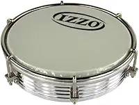 TAMBORIM 06 POL ALUMINIO ANODIZADO PRATA C/PELE LEITOSA IZZO