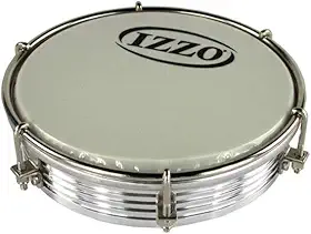 TAMBORIM 06 POL ALUMINIO ANODIZADO PRATA C/PELE LEITOSA IZZO