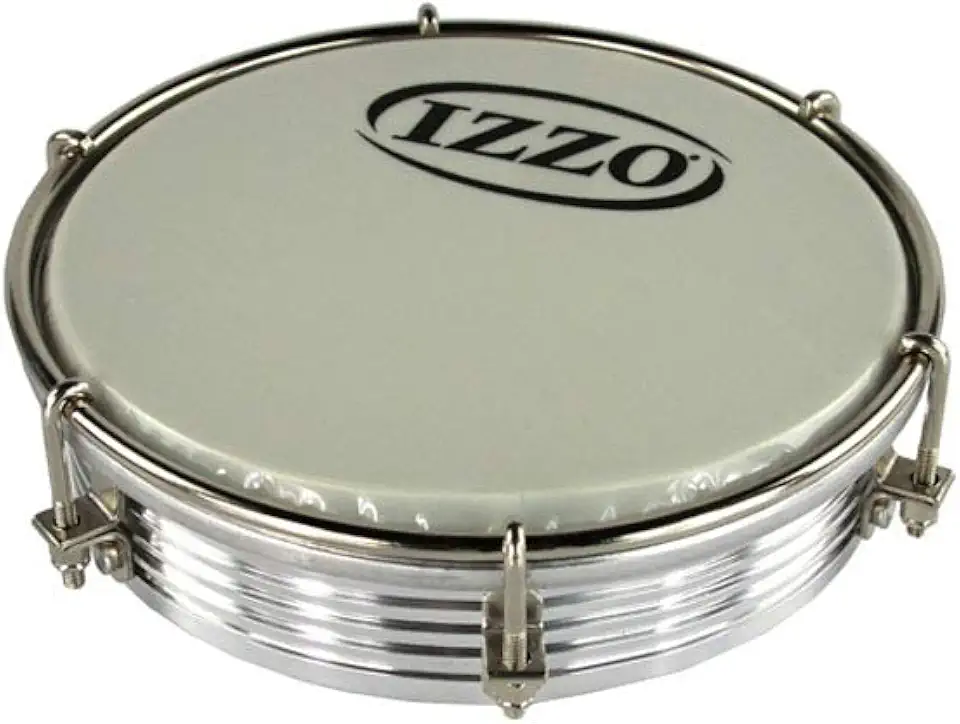 TAMBORIM 06 POL ALUMINIO ANODIZADO PRATA C/PELE LEITOSA IZZO