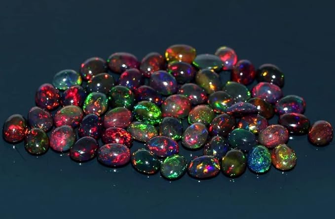 Unbeheizter schwarzer Opal-Edelstein, Kala-Pathar-Stein, natürlicher schwarzer Feuer-Opalstein, Original 6,5 Karat, 7,10 Ratti, für lose Edelsteine