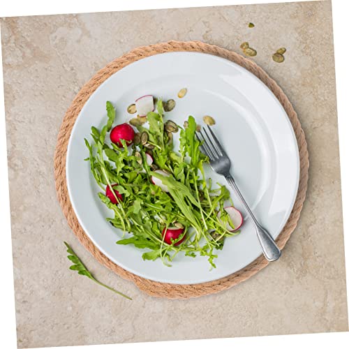 RORPOIR Natural Braided Round Placemat Non-slip Heat-resistant Insulation Table Mat for Dining Woven Coaster for Everyday Use and Home Decoration Rustic Table Decor - Image 4