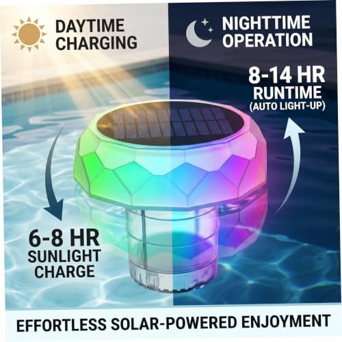 Flotadores solares de tabletas de cloro con luces LED y control remoto 6