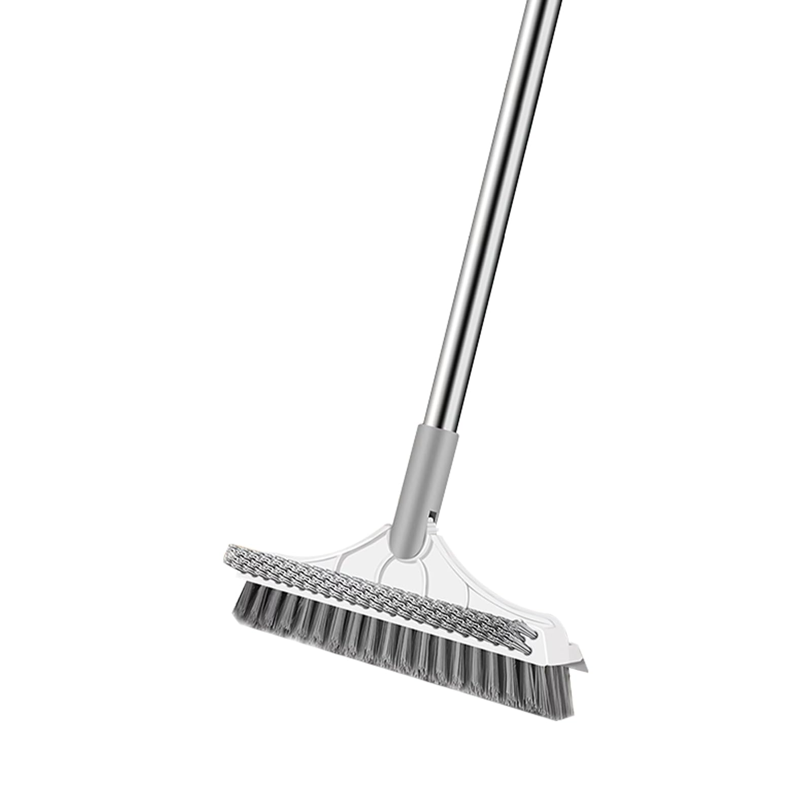 3 in 1 Floor Brush with Long Handle 100cm, 180° Rotating Brush Head, Suitable for Bathroom Kitchen Glass Patio Cleaning (White)