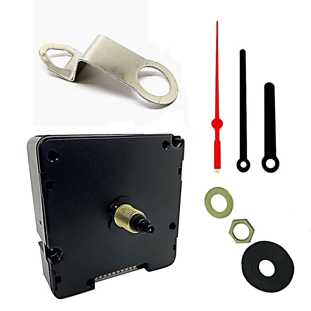 Ticking Battery Operated Automic UK Radio Controlled Clock Movement Mechanism/Motor Quartz MSF Signal (2, 80mm Black Plastic Hands)