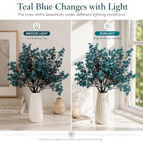 Image of Mandy's 15 Bundles Artificial Teal Baby's Breath Flowers