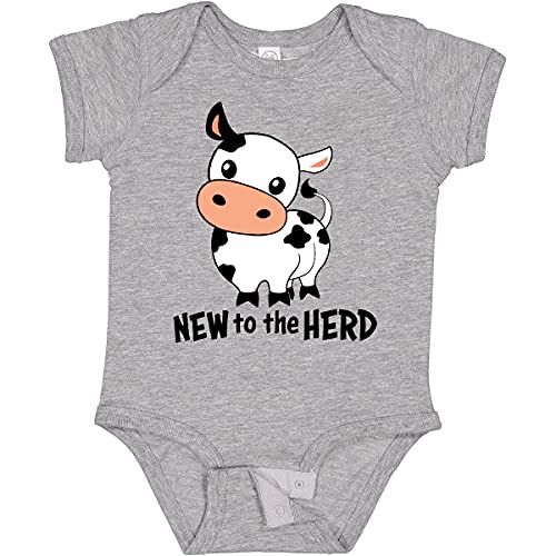 inktastic New To the Herd Cute Cow Baby Bodysuit
