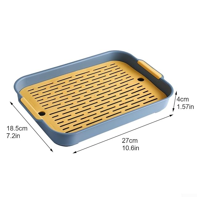 Foto 2 de 8 de Bandeja de arena de plástico para gatos, espacio extra grande de 36,5 x 24,5 x 4,9 cm