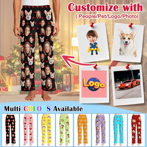 Custom Face Pajama Pants for Men and Women - Personalized PJ Bottoms With Picture - Christmas Couple Lounge Pants4