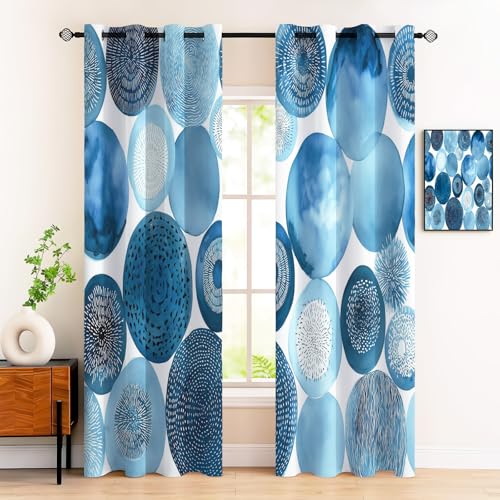 Rideau thermique isolant anti froid à oeillets bleu 140x240