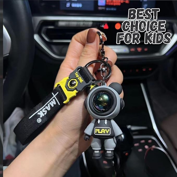 Image of Cute Cartoon Keychain for Girls Boys Silicone Kawaii Anime Character Keyring for Bags, Backpacks, Purse Handbag or Car Keys - Funny Keychain Wristlet for Kids