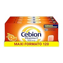 Cebion Vitamina C 500 mg Masticabile Arancia, Supporta il Sistema Immunitario e il Metabolismo Energetico, 120 Compresse, Integratore Alimentare