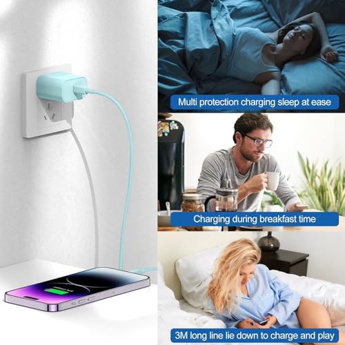 Image of iPhone Fast Charger,Type C Wall Charger Block Plug and 6ft USB C to Lightning Charging Cable Cord Long,Power Adapter Cube Brick Box for Apple iPhone 14 Pro Max /14 Plus /14 /13 /12 Mini /11 /XS Max /XR /iPad
