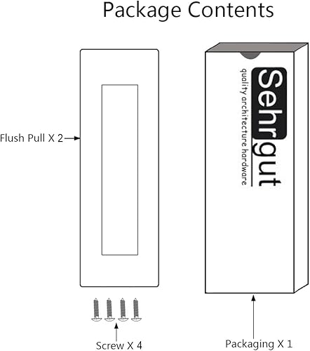 Miniatura 6 de Tirador al ras (paquete de 2) rectangular de 6 pulgadas chapado en bronce aceitado, libre de bordes afilados, para puerta corrediza de granero o