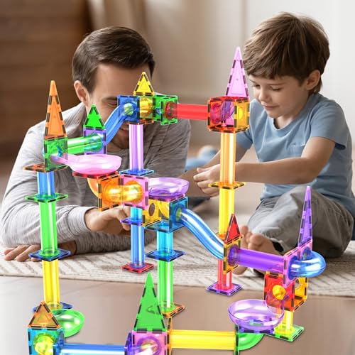image for PicassoTiles 150pc Magnetic Marble Run Track Set STEM Construction Toy