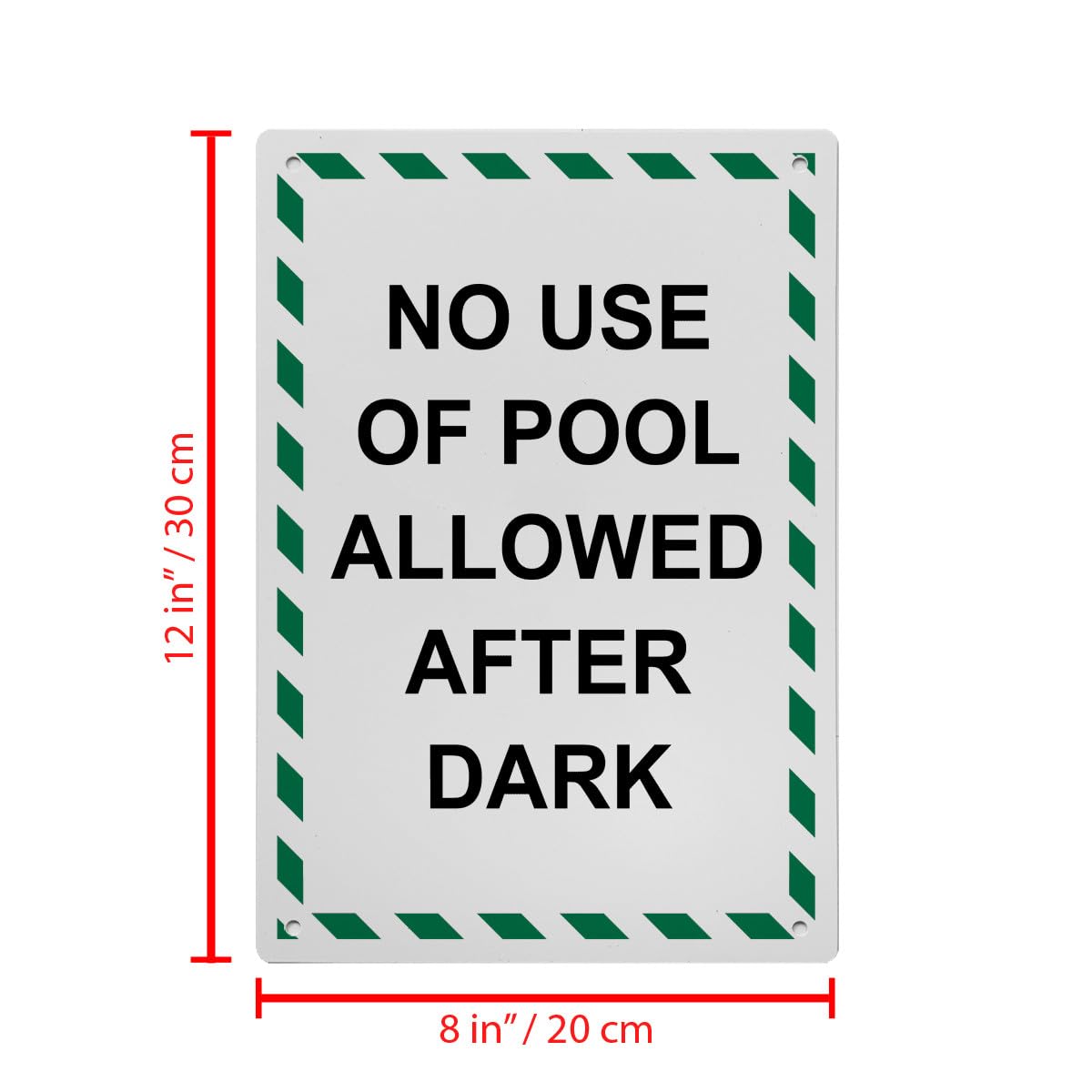 No Use Of Pool Allowed After Dark Sign, 8.5 x 11 in