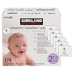 Kirkland Signature Diapers Size 2 (12lbs – 18 lbs) 174 Count W/ Exclusive Health and Outdoors Wipes