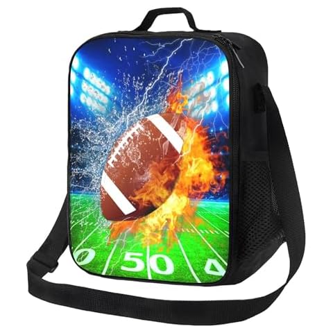 Gaakvrr Insulated Football Lunch Bag for Kids Cover