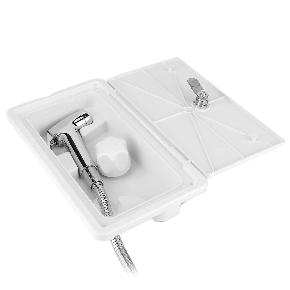 Akozon RV Kit de ducha al aire libre Cabezal de ducha caliente y fría con 2 llaves para barco marino RV Caravana Accesorios para autocaravana Ducha al aire libre Autocaravana