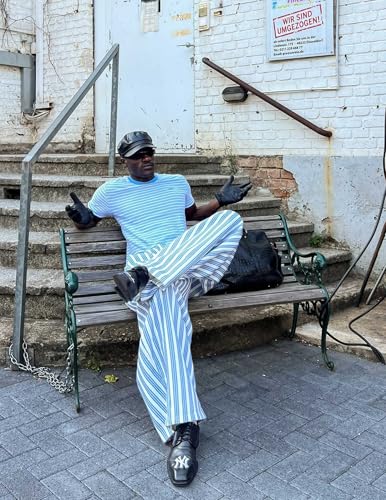 Aelfric Eden Baggy Wide Leg Sweatpants for Women Striped Sweat Pants Elastic Waist Lantern Trouser2