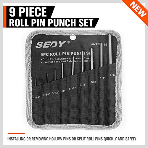 SEDY 9 Pieces Roll Pin Punch Set, Gunsmithing Kit Removing Repair Tool