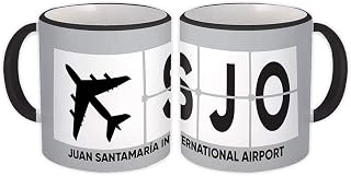 Costa Rica Juan Santamaría Airport San José SJO : Gift Mug Airline Travel Pilot - White w/Black Handle